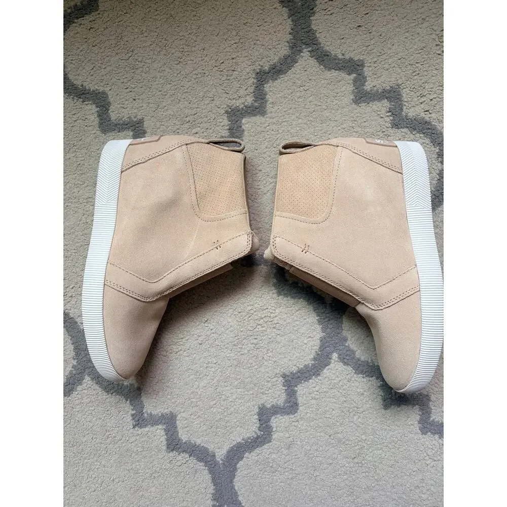 NEW Sorel Out N About Wedge Bootie Sneakers Beige Suede Women’s Size 9